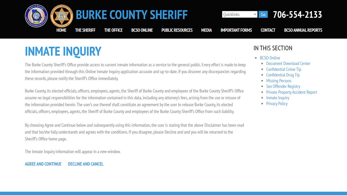 Inmate Inquiry - Burke County Sheriff